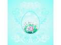 VSH000070 Background Flower Egg Ornament