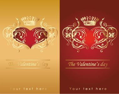 VSH000156 Сердце  Золото Корона Текст  День Любви Heart Gold Crown Text Valentint Day