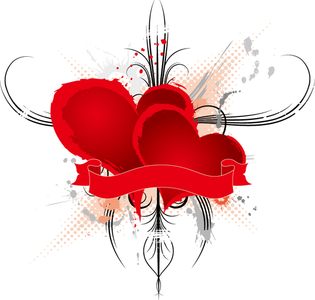 VSH000298 Сердце Узор Цветок  Лента Heart  Pattern Flower  Tape Красный Red