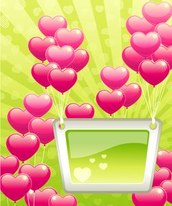 VSH000269 Сердце  Поздравление Воздух Луч Зеленый Розовый Heart Congratulation Air Ray Green Pink