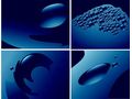 VSH000129 Фон Иллюстрация, Пузырьки, Вода, Капля, Синий, Illustration, Bubble, Water, Drop, Blue Background Pattern