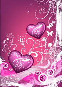 VSH000267 Сердце  Розовый Бабочка Цветок Фон  Луч Heart Pink Butterfly Flower Background Ray
