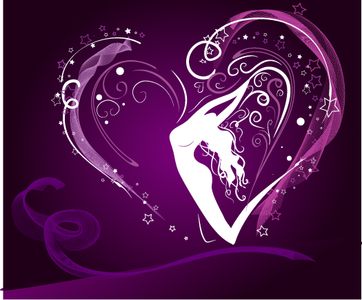 VSH000147 Heart Black Violet Girl Figure Star Сердце Черный Фиолетовый Девушка Фигура Звезда