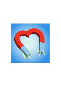 VSH000271 Сердце Магнит Красный Голубой Heart Magnet Red Blue