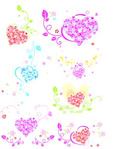 VSH000299 Сердце Узор Цветок Пожелания Листья Heart Pattern Flower Wish Leaves