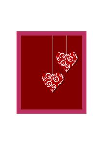 VSH000276 Сердце Два Бордовый Веревка Орнамент Heart Two Bordo Rope Ornament