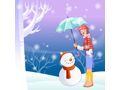 VSH000896New Year Новый год Holiday Праздник Girl Девочка Boy Мальчик Christmas рождество Snowman Снеговик