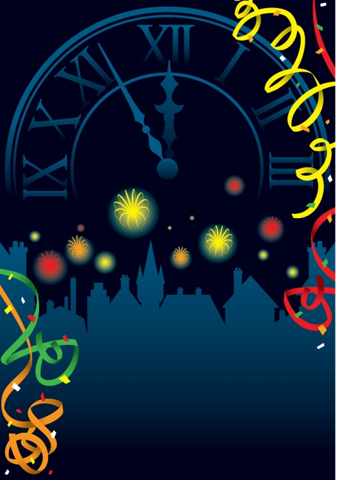 VSH001372New Year Новый Год Christmas рождество Фон Background Watch Часы