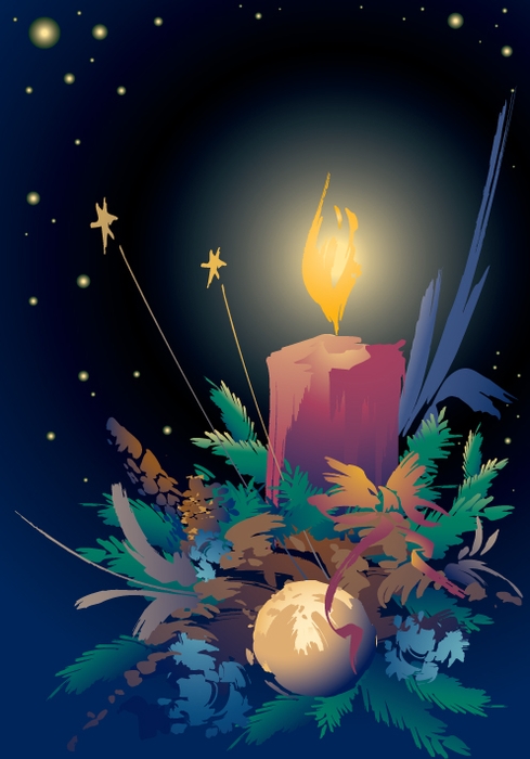VSH001369New Year Новый Год Christmas рождество Фон Background Свеча Candle
