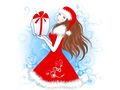 VSH001351New Year Новый год Christmas рождество Gift Подарок Снегурочка Snow maiden