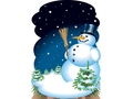 VSH001377New Year Новый Год Christmas рождество Фон Background Snowman Снеговик