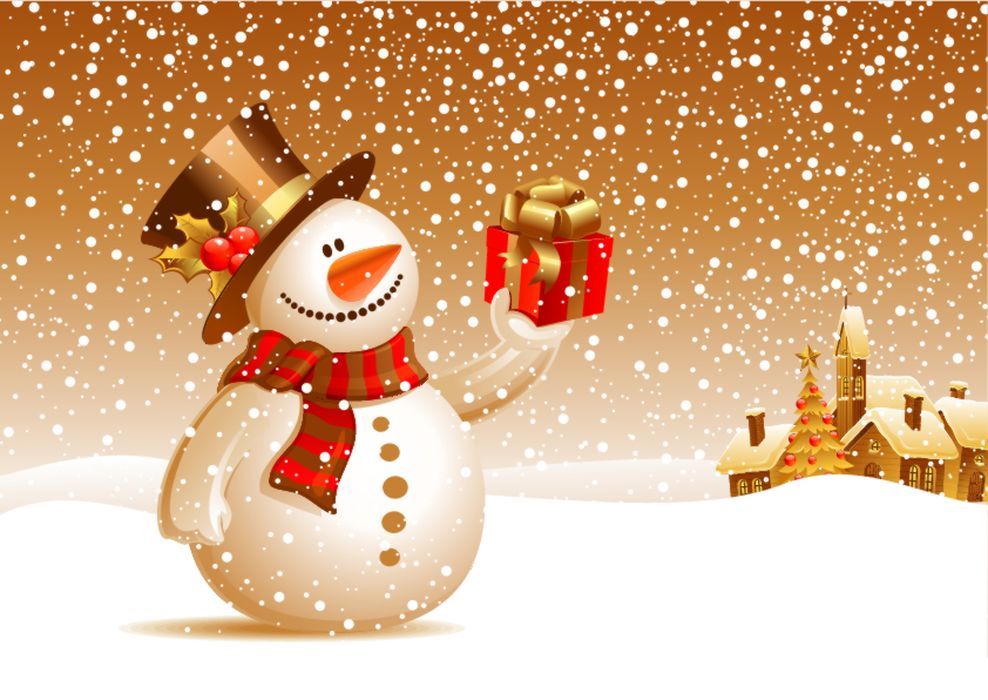 VSH001341New Year Новый год Christmas рождество Gift Подарок Snowman Снеговик