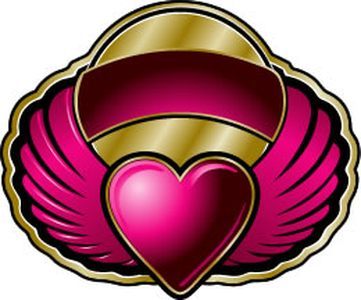 VSH000259 Heart Сердце Love Любовь Золото Эмблема Крыло Wings Wing Крылья Gold Emblem Symbol Символ