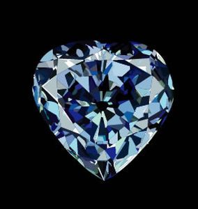 VSH000175 Heart Сердце Алмаз Diamond Голубой Light-blue