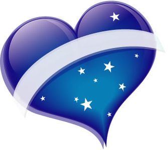 VSH000162 Heart Сердце Синий Лента Звезда Blue Tape Star Прозрачность Transparency Love Любовь