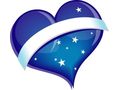 VSH000163 Heart Сердце Синий Лента Звезда Blue Tape Star Love Любовь