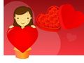 VSH000232 Heart Сердце Love Любовь Girl Box Rose Souvenir Девочка Коробка Роза Подарок