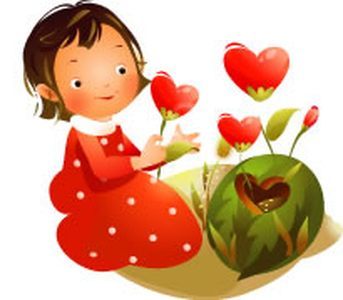 VSH000180 Heart Сердце Девочка Цветок Платье Красный Girl Flower Dress Red