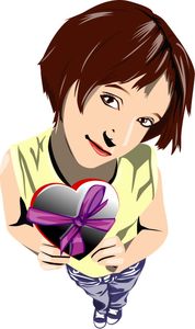 VSH000181 Heart Сердце Love Любовь Смотреть Женщина Лента Подарок Look Women Woman Ribbon Souvenir