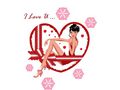 VSH000212 Heart Сердце Love Любовь Снег Лента Женщина Секс Snow Ribbon Women Woman Sex